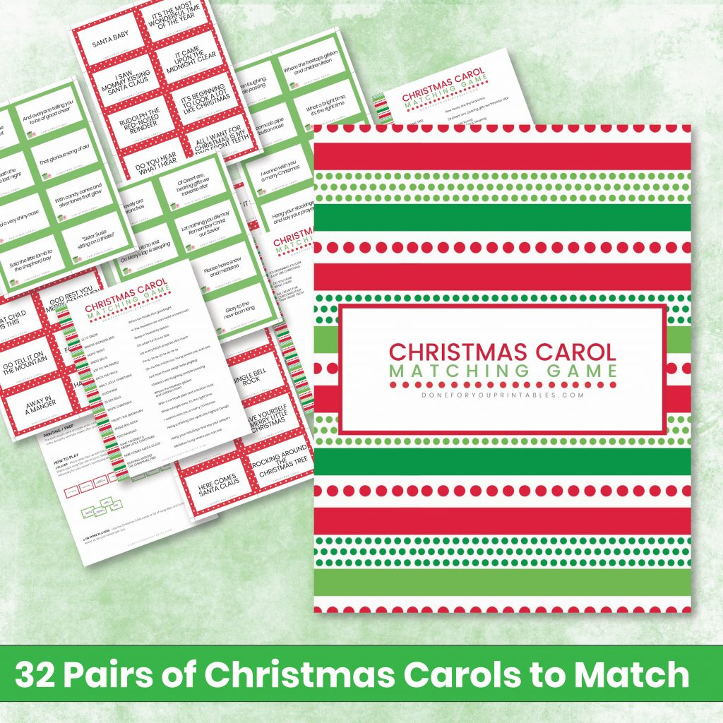 Christmas Carol Matching Game Printable For Seniors - Adventures regarding Christmas Carol Matching Game Printable