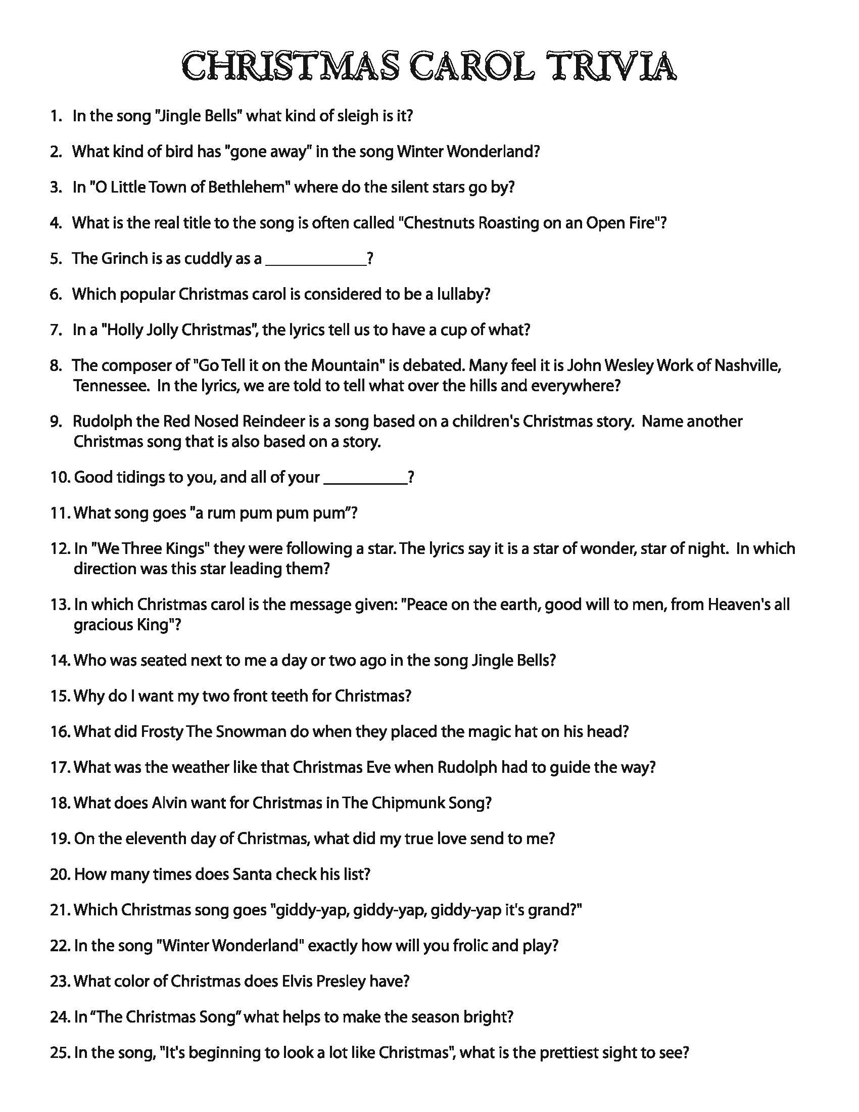 Christmas Carol Puzzles – The Button-Down Mind within Christmas Carol Brain Teasers Printable