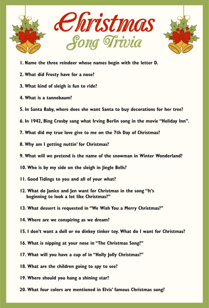Christmas Carol Trivia - 15 Free Pdf Printables | Printablee within Christmas Song Trivia Free Printable