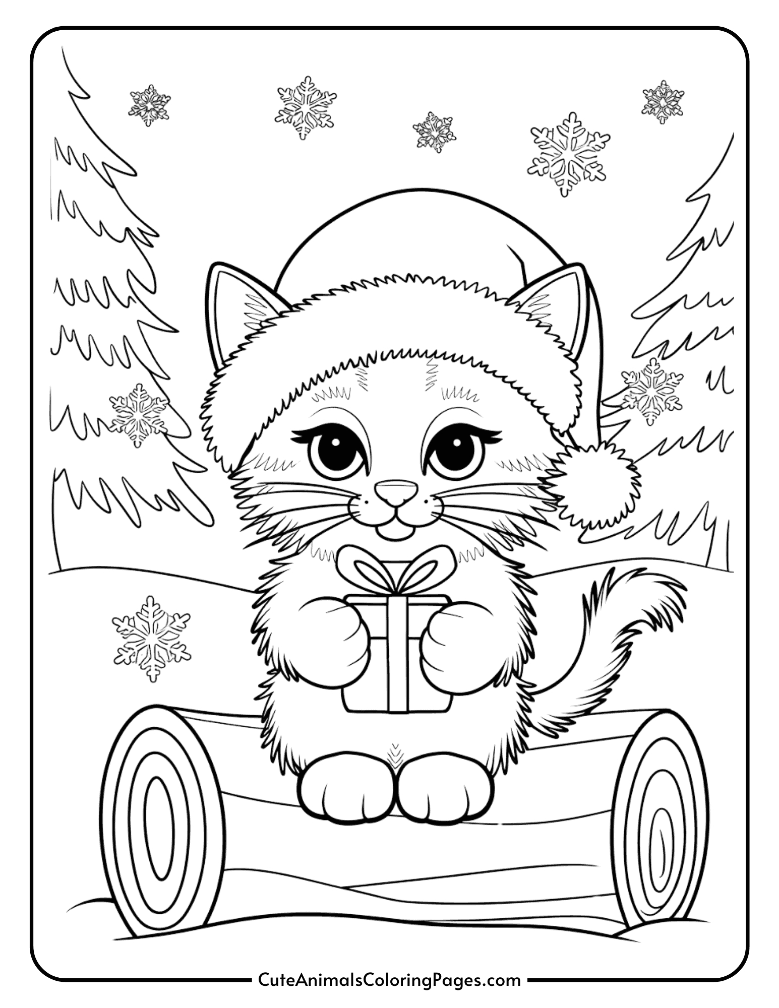 Christmas Cat Coloring Page (7 Free Printable Pdf Pages) - Cute throughout Christmas Kitty Printable