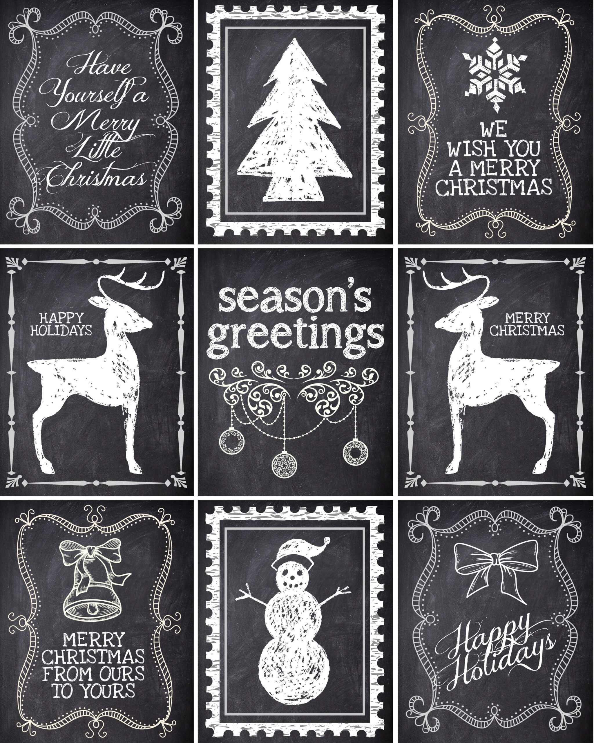 Christmas Chalkboard Labels {Free Printable} - How To Nest For Less™ intended for Christmas Chalkboard Printable Free