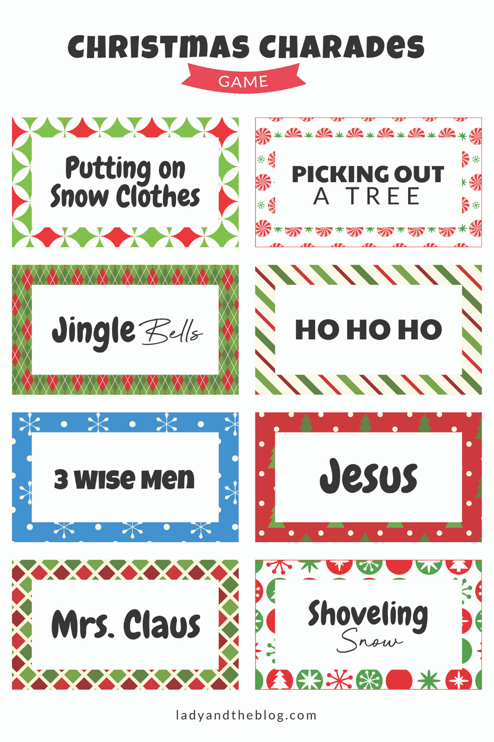 Christmas Charades Party Game - Free Printable For The Holiday with Christmas Charades For Kids Printable