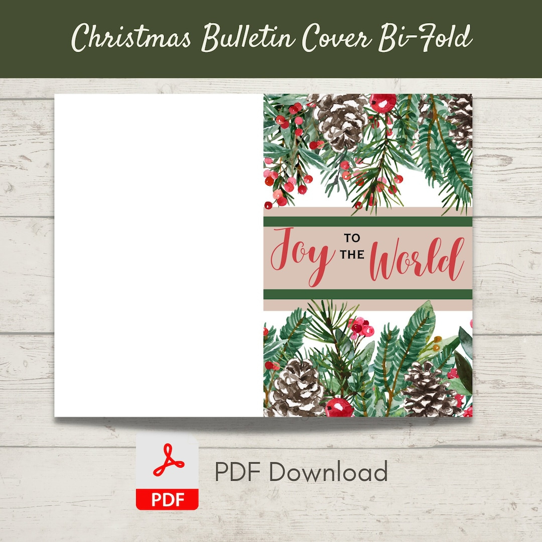 Christmas Church Bulletin Cover | Bi-Fold Design | Pdf | Holiday within Free Printable Christmas Church Bulletin Covers