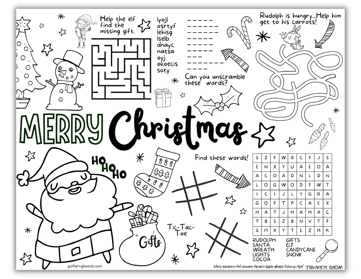 Christmas Coloring Activities For Kids - Free Printable within Christmas Activity Pages For Kids Printable