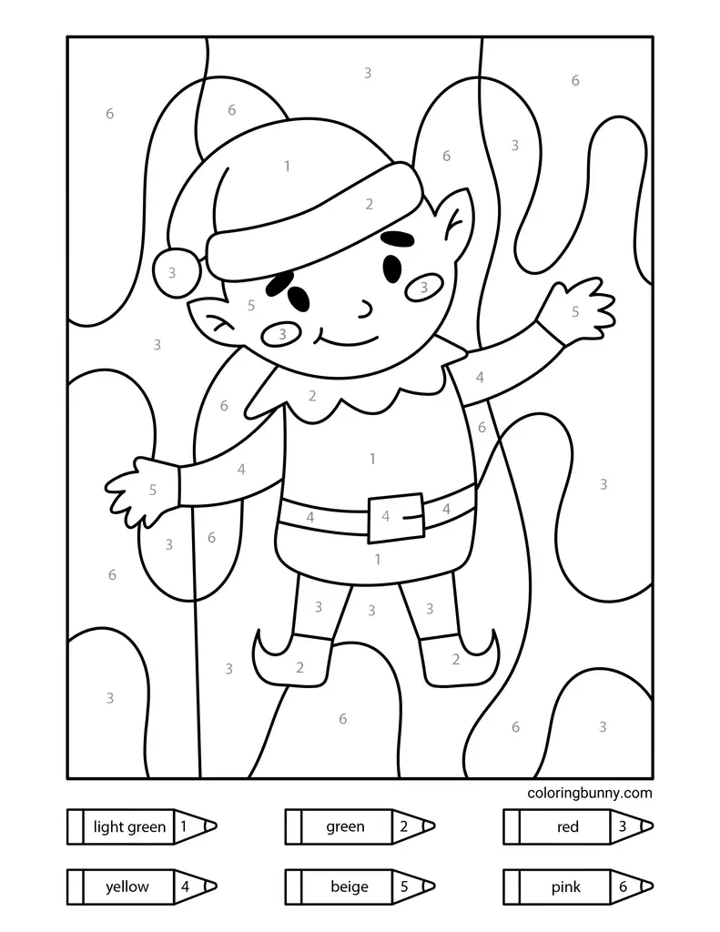 Christmas Colornumber Coloring Pages (20 Free Printable Pdfs) for Elf On The Shelf Color By Number Printable