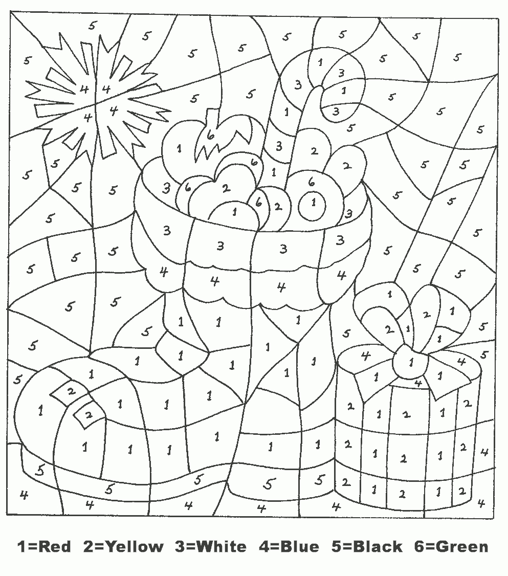 Christmas Colornumber Printables - Printable Coloring Pages pertaining to Christmas Color By Number For Adults Printable