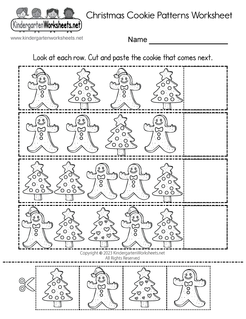 Christmas Cookie Patterns Worksheet - Free Printable, Digital, & Pdf regarding Christmas Pattern Worksheets Printable