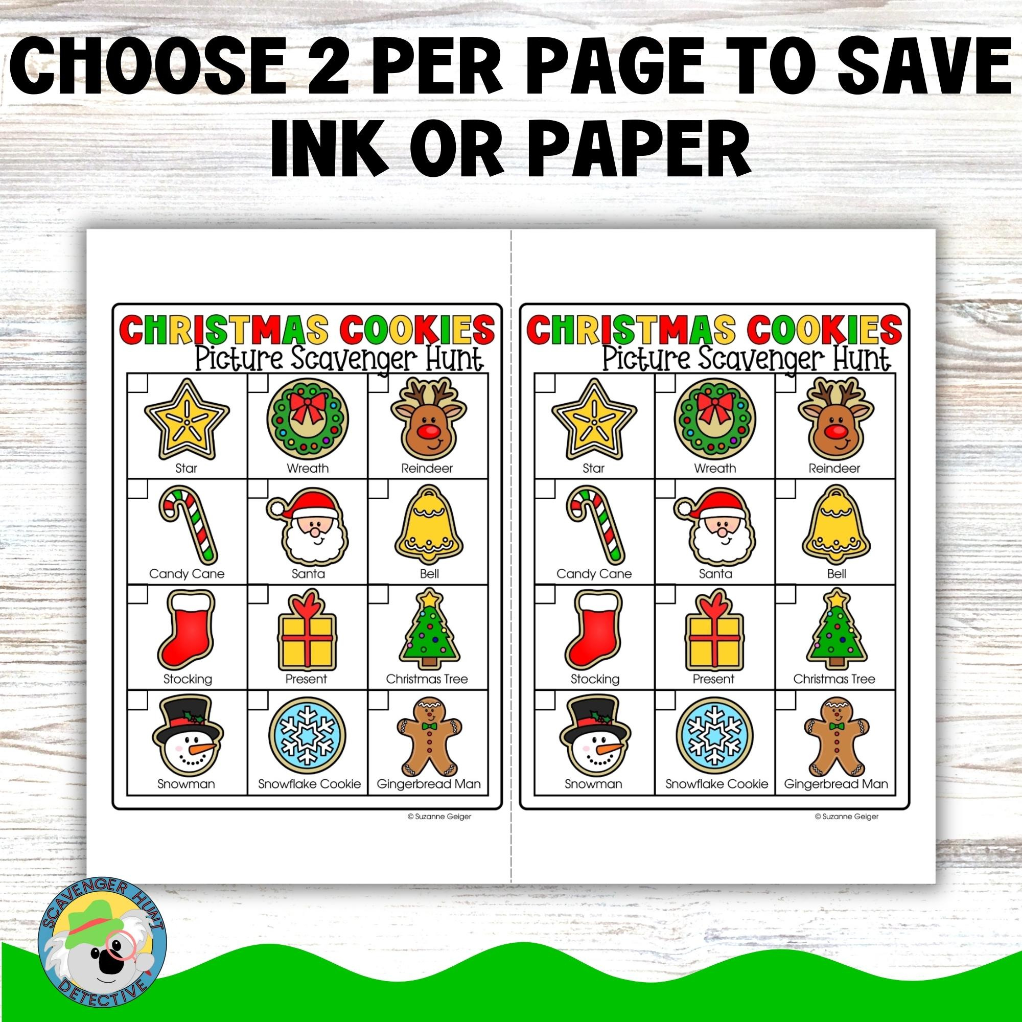Christmas Cookie Scavenger Hunt For Preschoolers With Picture Clues, Christmas Picture Clue Indoor Treasure Hunt, Christmas Toddler Game in Santa Cookie Scavenger Hunt Printable