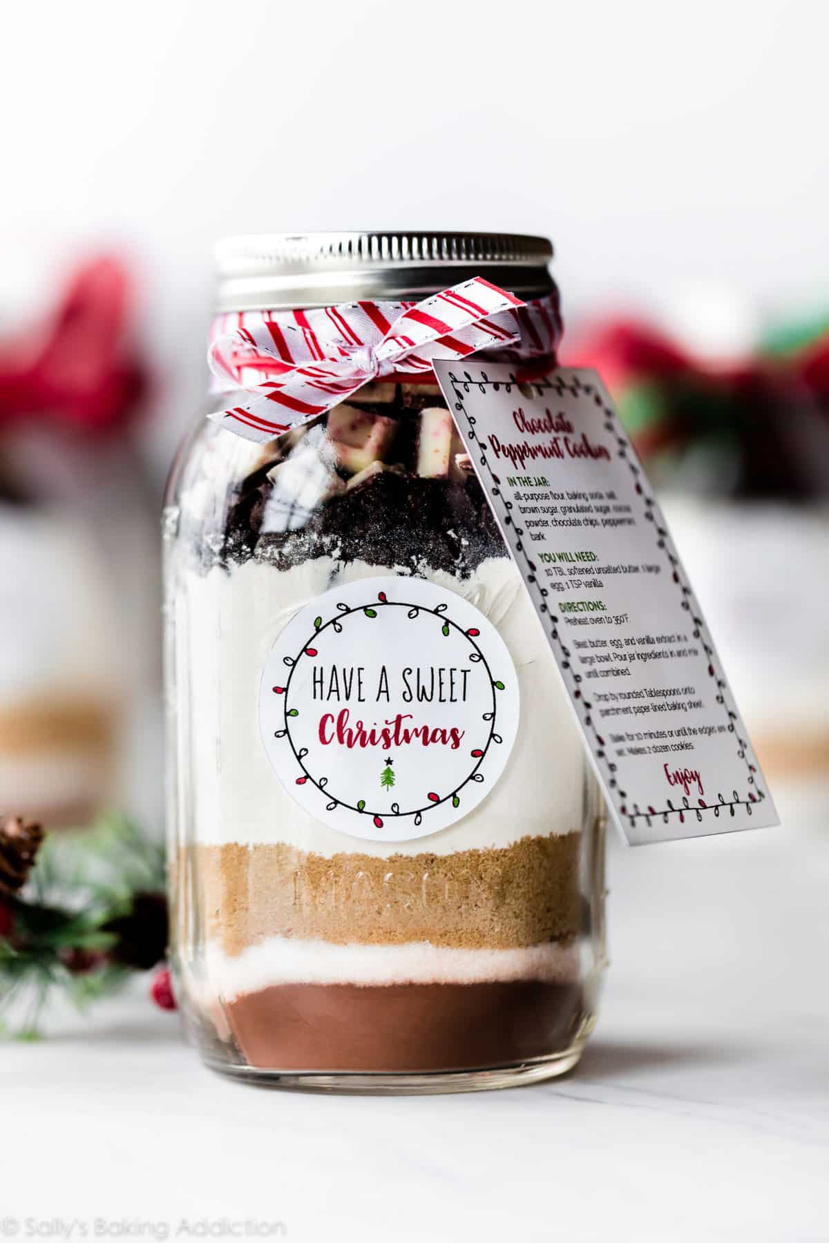 Christmas Cookies In A Jar &amp;amp; Free Printable - Sallys Baking within Christmas Cookies In A Jar &amp;amp; Free Printable