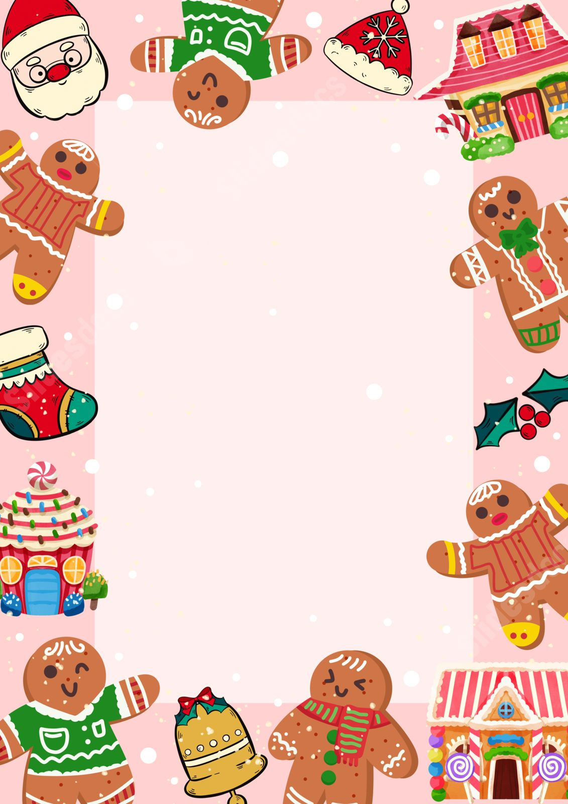 Christmas Cookies Page Border And Printable Background In Word inside Free Printable Christmas Cookie Border