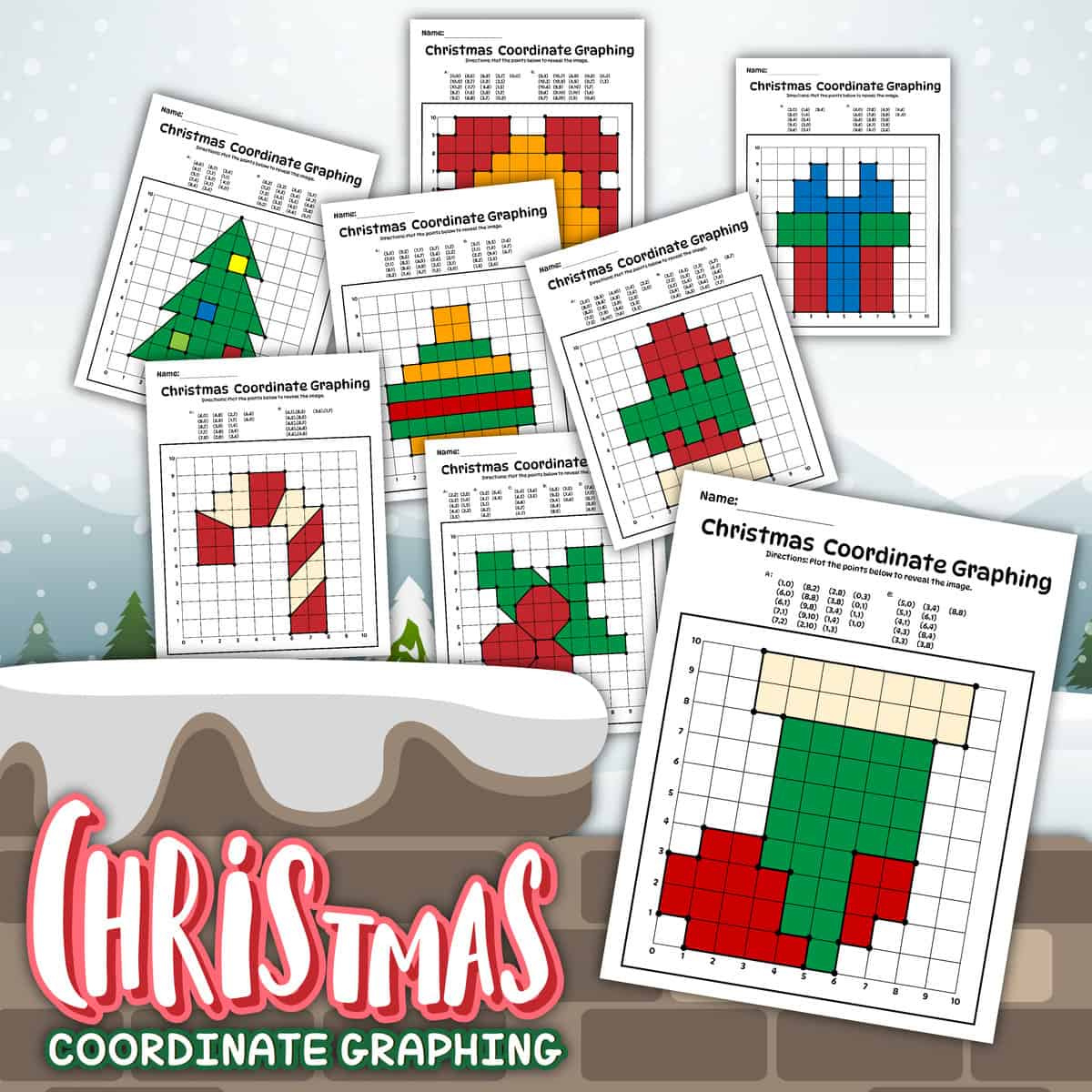 Christmas Coordinate Graphing Worksheets, Free! inside Christmas Graphing Coordinates Printable Free
