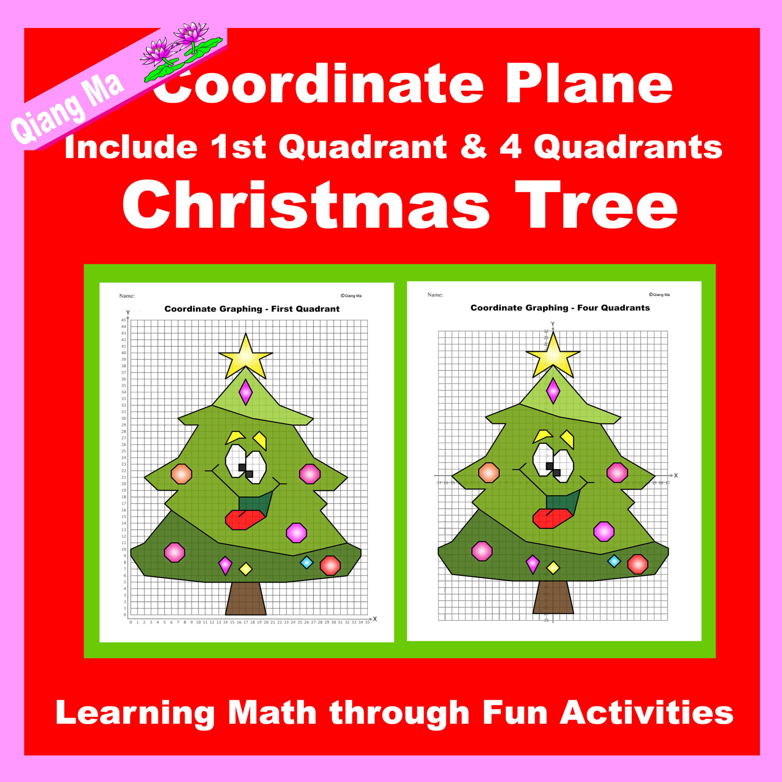 Christmas Coordinate Plane Graphing Picture: Christmas Tree Ii pertaining to Christmas Tree Coordinates Worksheets