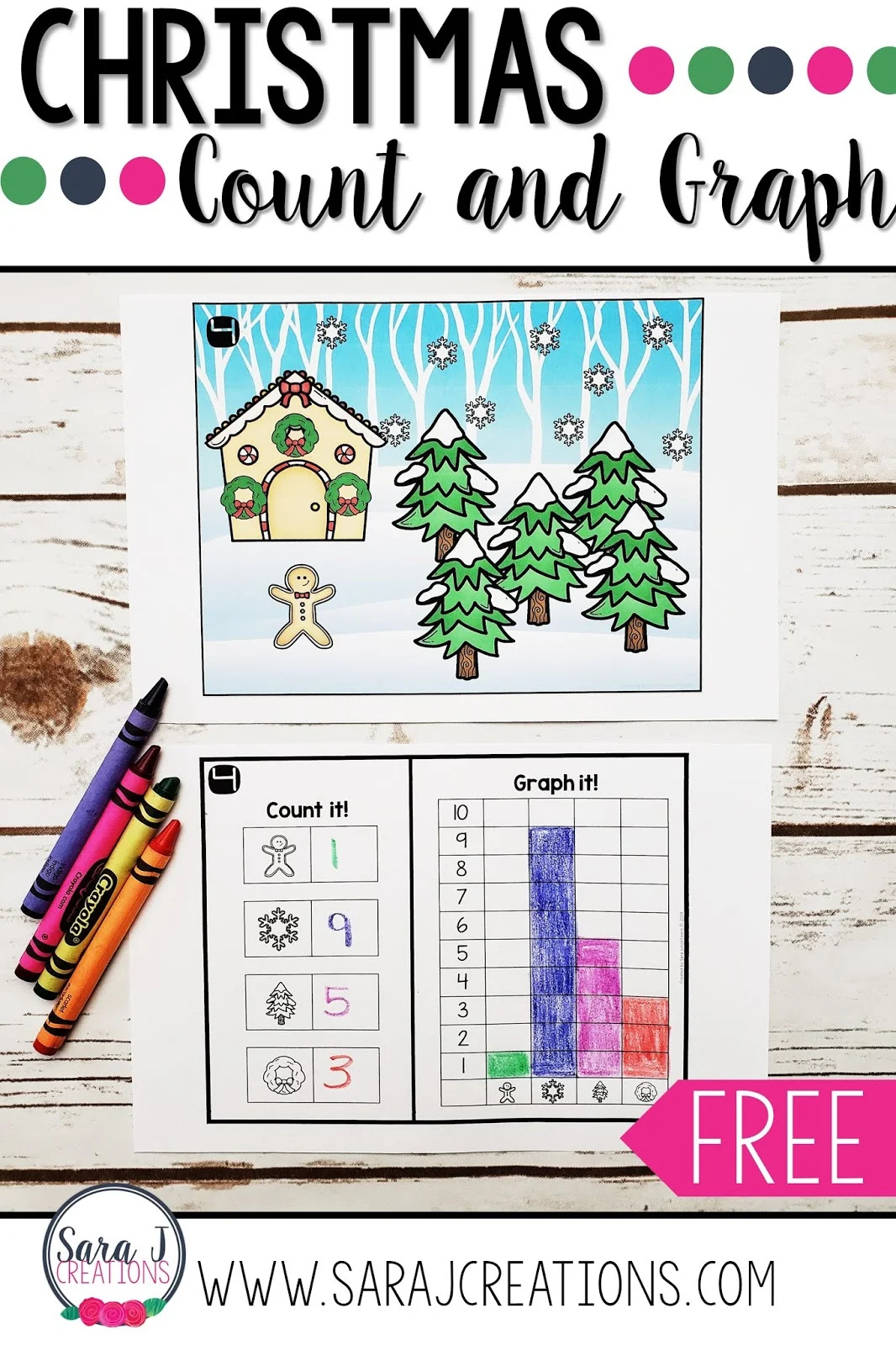 Christmas Count And Graph | Sara J Creations for Free Printable Christmas Graphing Worksheets