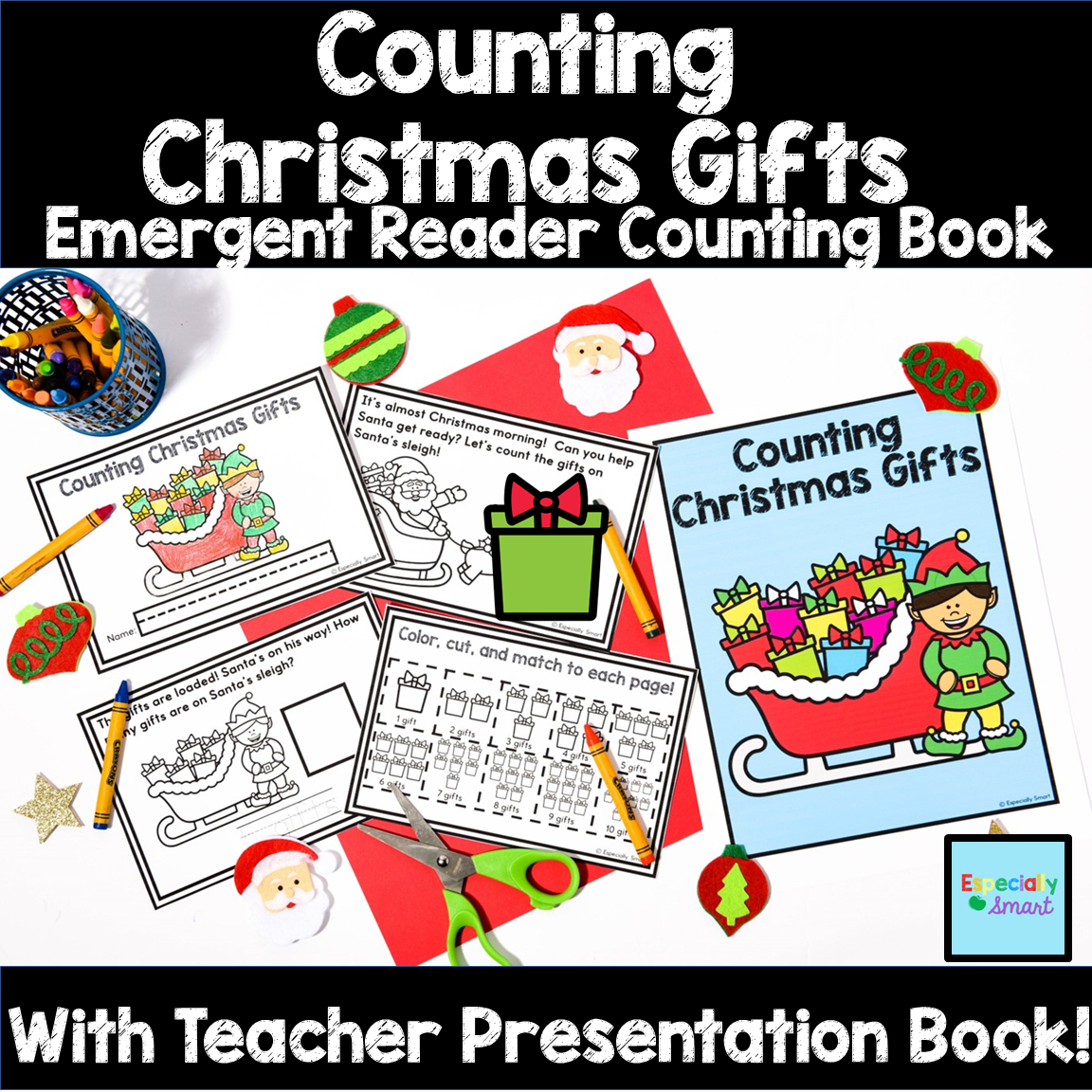 Christmas Counting 1-10 Cut And Paste Emergent Reader Booklet with regard to Christmas Emergent Reader Printable