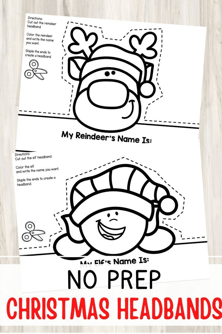 Christmas Crafts Preschool pertaining to Free Printable Christmas Headband Template