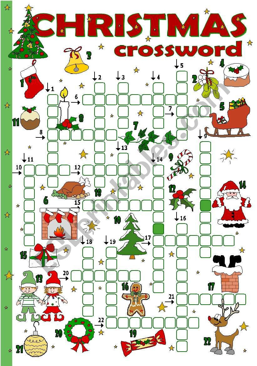 Christmas Crossword - Esl Worksheettecus with regard to Christmas Crossword Puzzle Worksheets