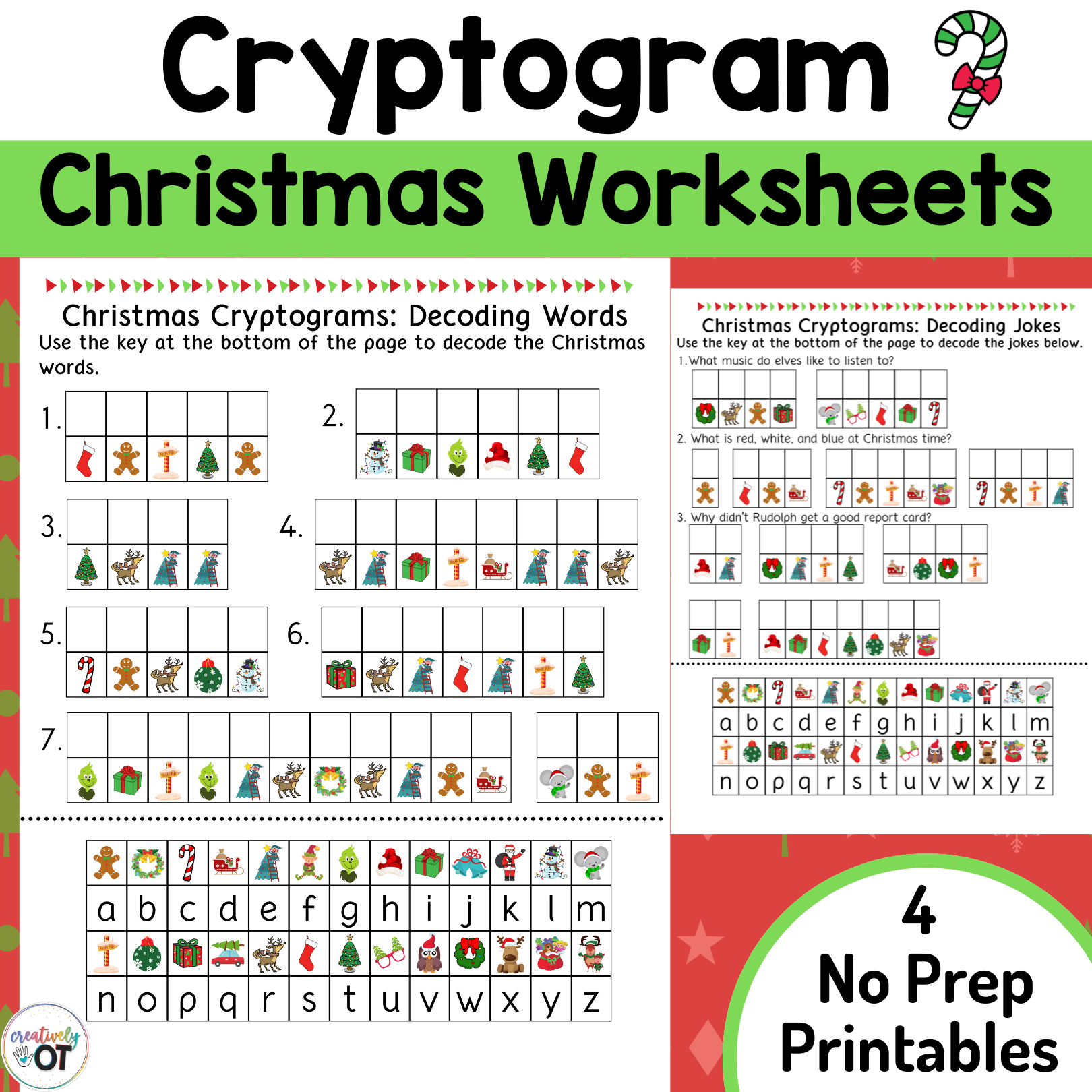 Christmas Cryptogram And Decoding Worksheets | Madeteachers throughout Free Printable Christmas Cryptogram Worksheets