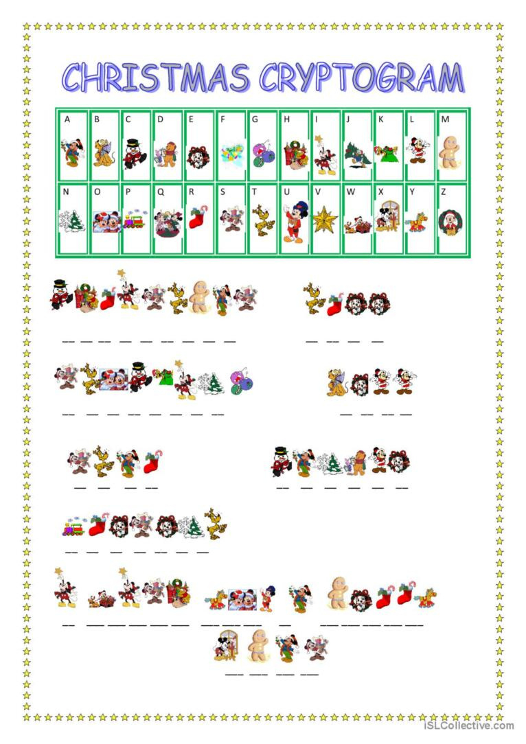 Christmas Cryptogram Warmer, Filler…: English Esl Worksheets Pdf & Doc pertaining to Free Printable Christmas Cryptogram Worksheets