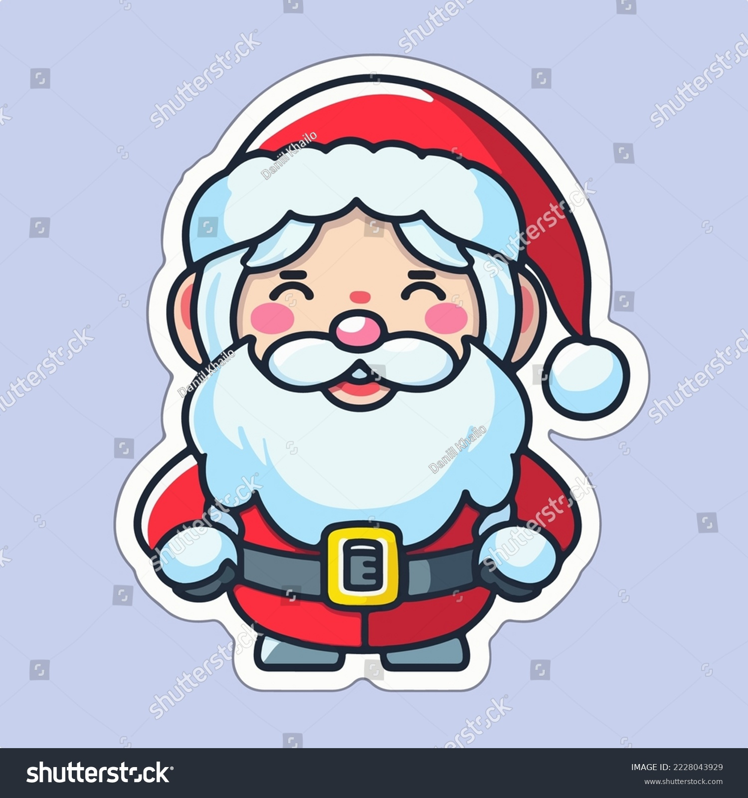 Christmas Cute Santa Xmas Happy Santa Stock Vector (Royalty Free in Kawaii Santa Printable