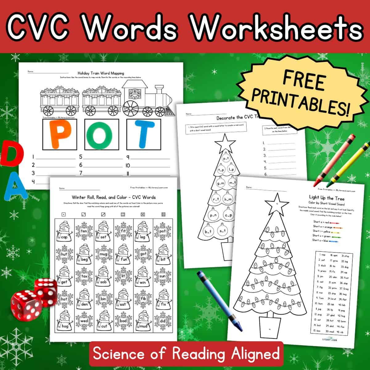 Christmas Cvc Worksheets For Kindergarten - Free Printables intended for Kindergarten Christmas Cvc Worksheets