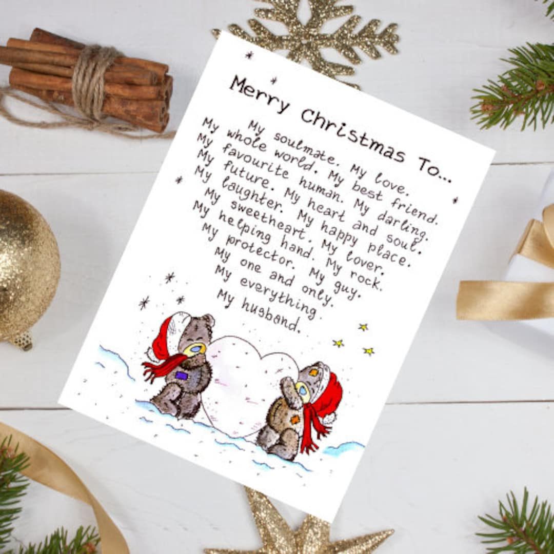 Christmas Day To My Husband At Christmas Merry Christmas To My inside Printable Christmas Card Husband