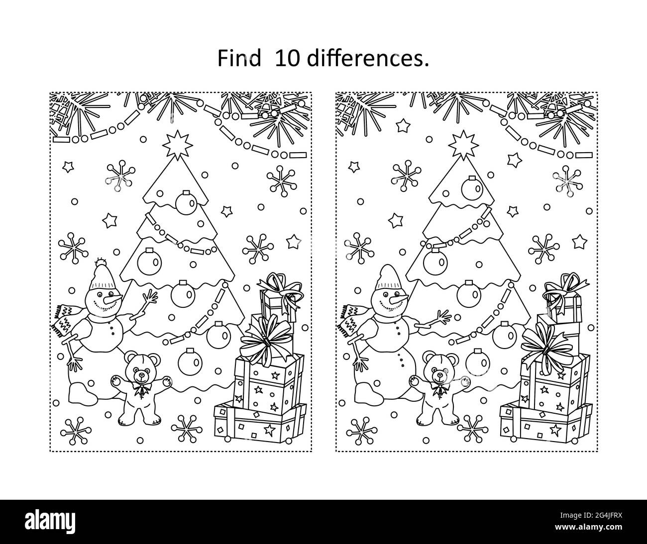 Christmas Differences Game Kids Hi-Res Stock Photography And throughout Printable Spot The Difference Christmas