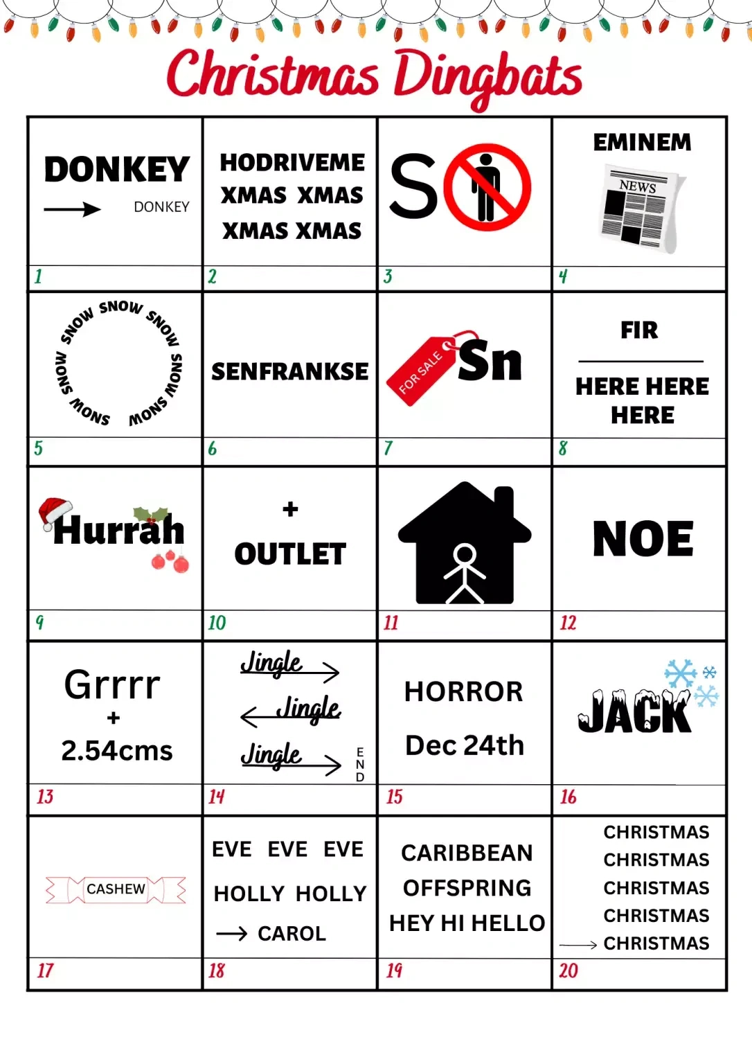 Christmas Dingbats - Printable Game With Answers 2025 within Christmas Dingbats With Answers Free Printable