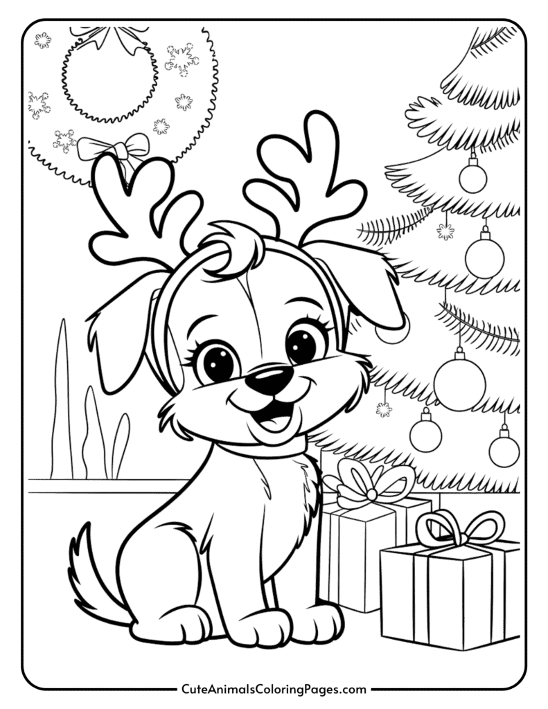 Christmas Dog Coloring Pages (10 Free Pdf Pages For Kids) - Cute regarding Christmas Puppy Printable