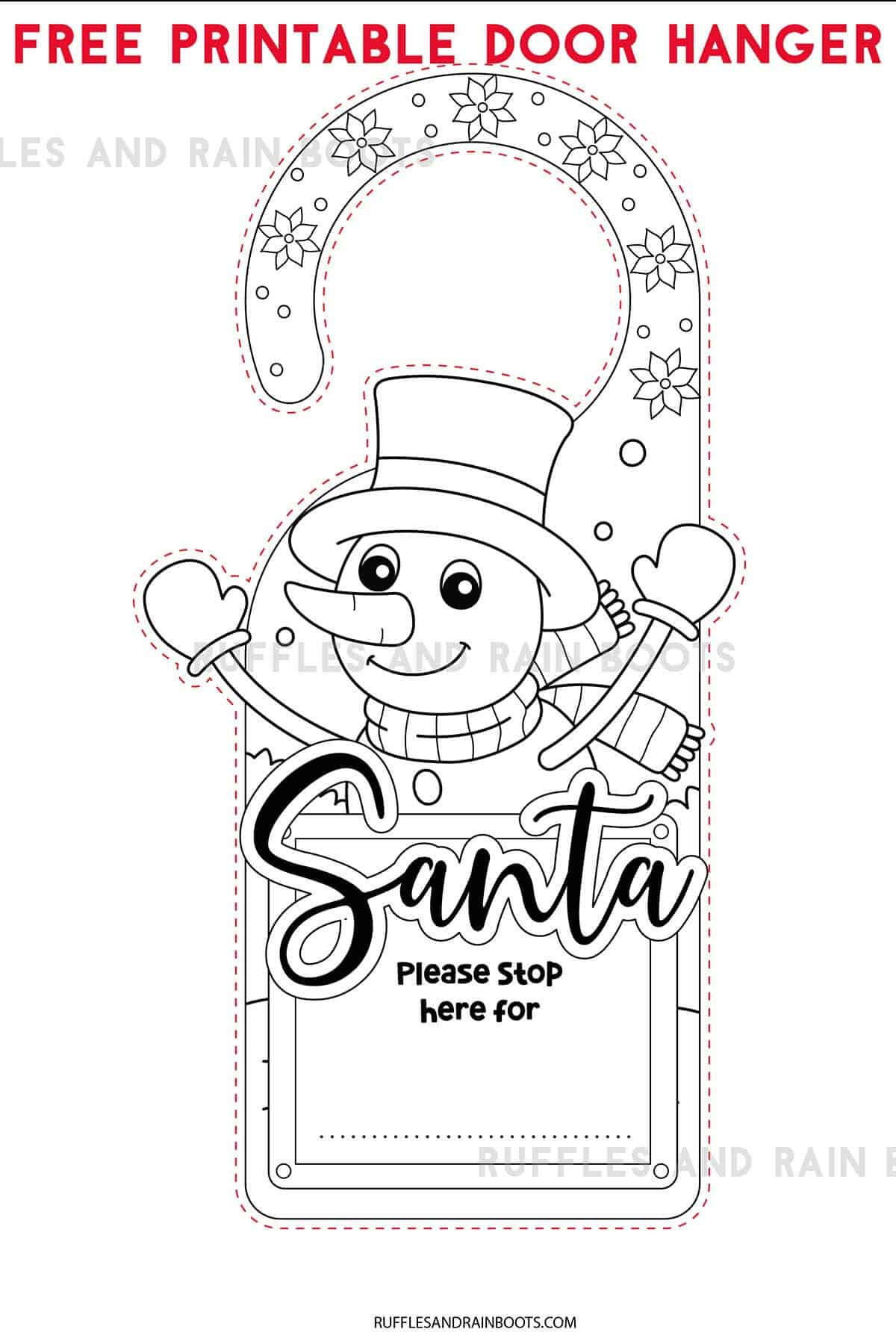 Christmas Door Hanger Printable Coloring Page - Ruffles And Rain Boots regarding Christmas Door Hanger Template