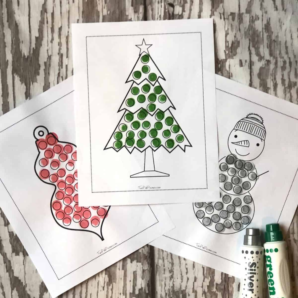 Christmas Dot Marker Printable {14 Pages Instant Download} with regard to Christmas Tree Do A Dot Printable