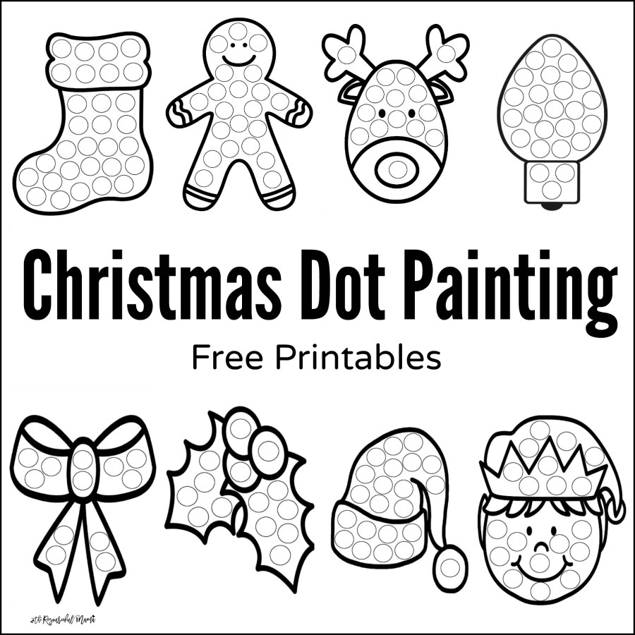 Christmas Dot Painting {Free Printables} - The Resourceful Mama inside Christmas Bingo Dauber Printable