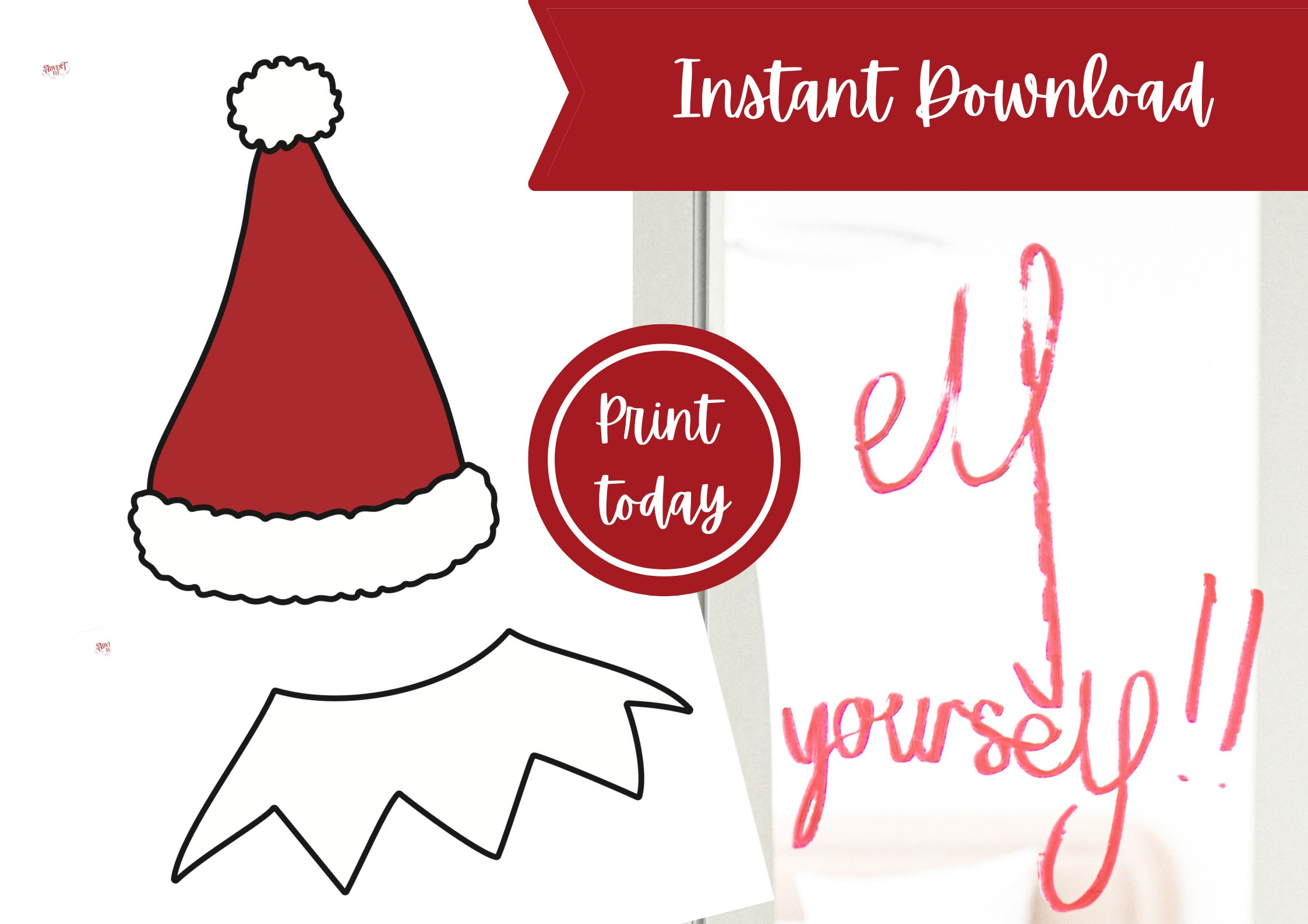 Christmas Elf Yourself Printable | Hat & Collar Template throughout Elf Hat Printable Template