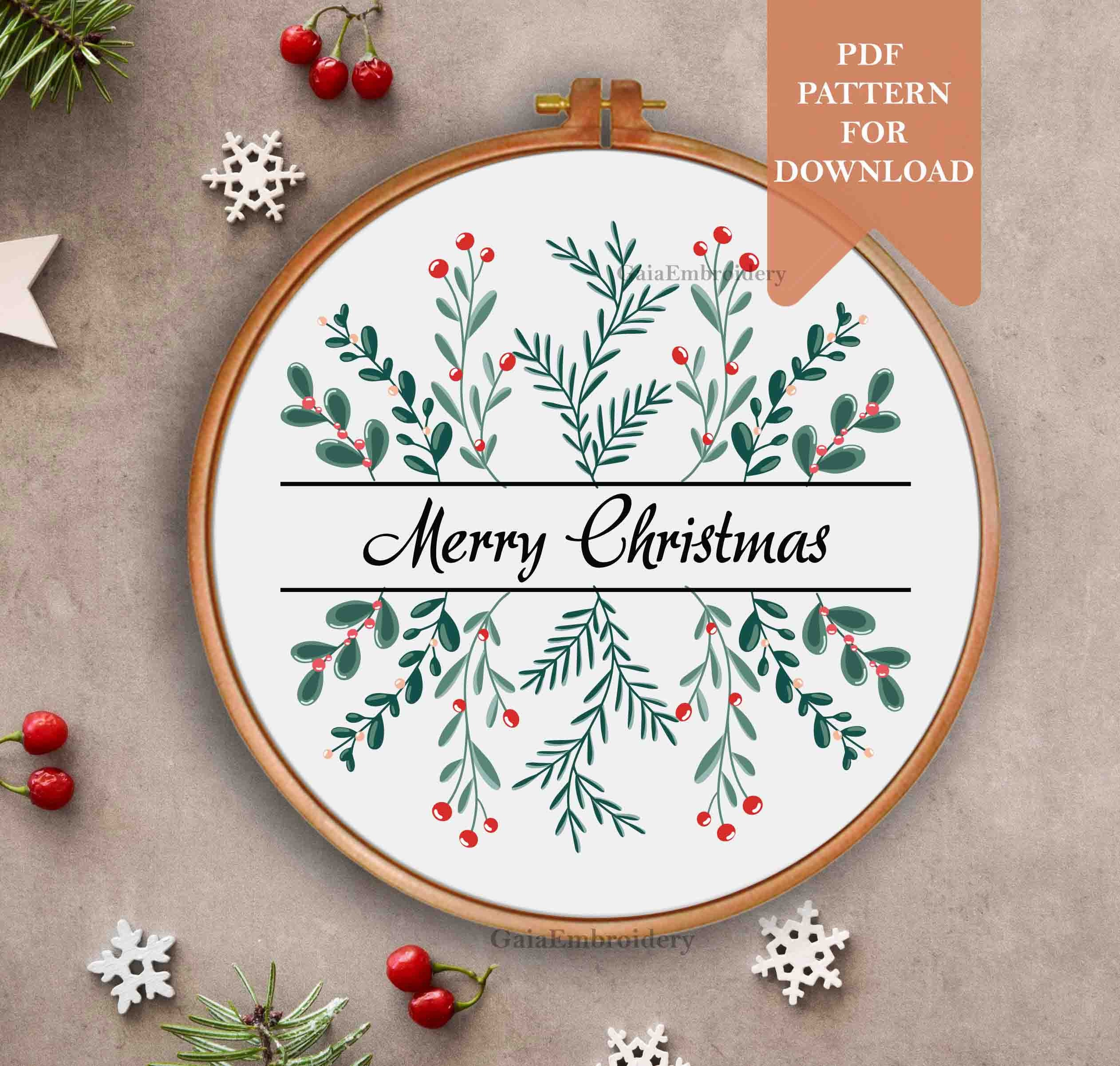 Christmas Embroidery Pattern Pdf For Download Printable Template with Printable Christmas Embroidery Patterns