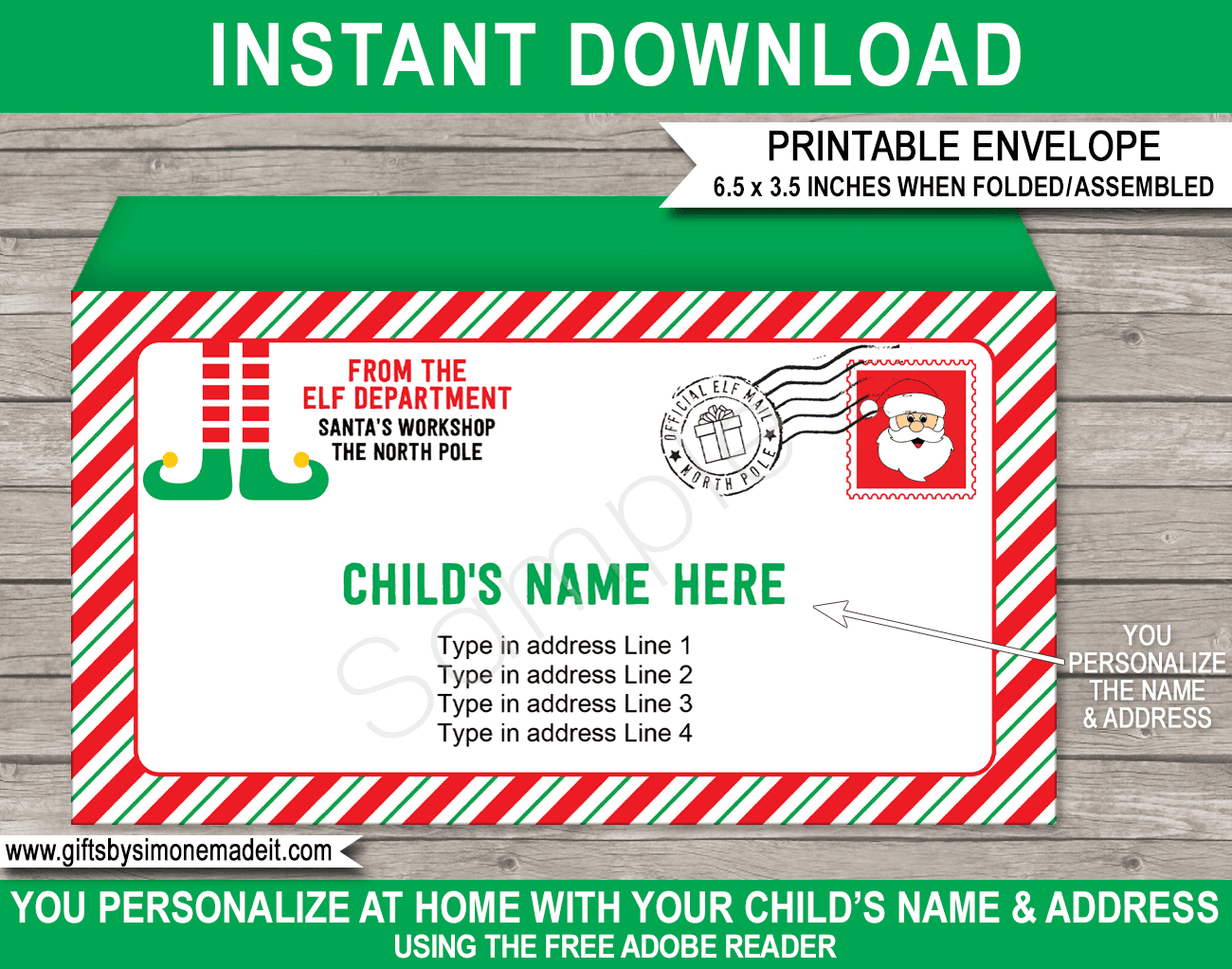 Christmas Envelope (From Elf) in Elf on the Shelf Envelope Printable Free