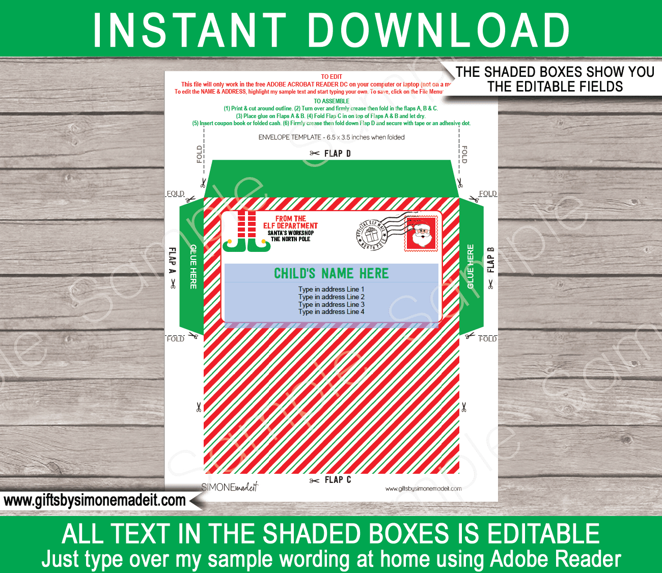 Christmas Envelope (From Elf) with regard to Elf On The Shelf Envelope Printable Free