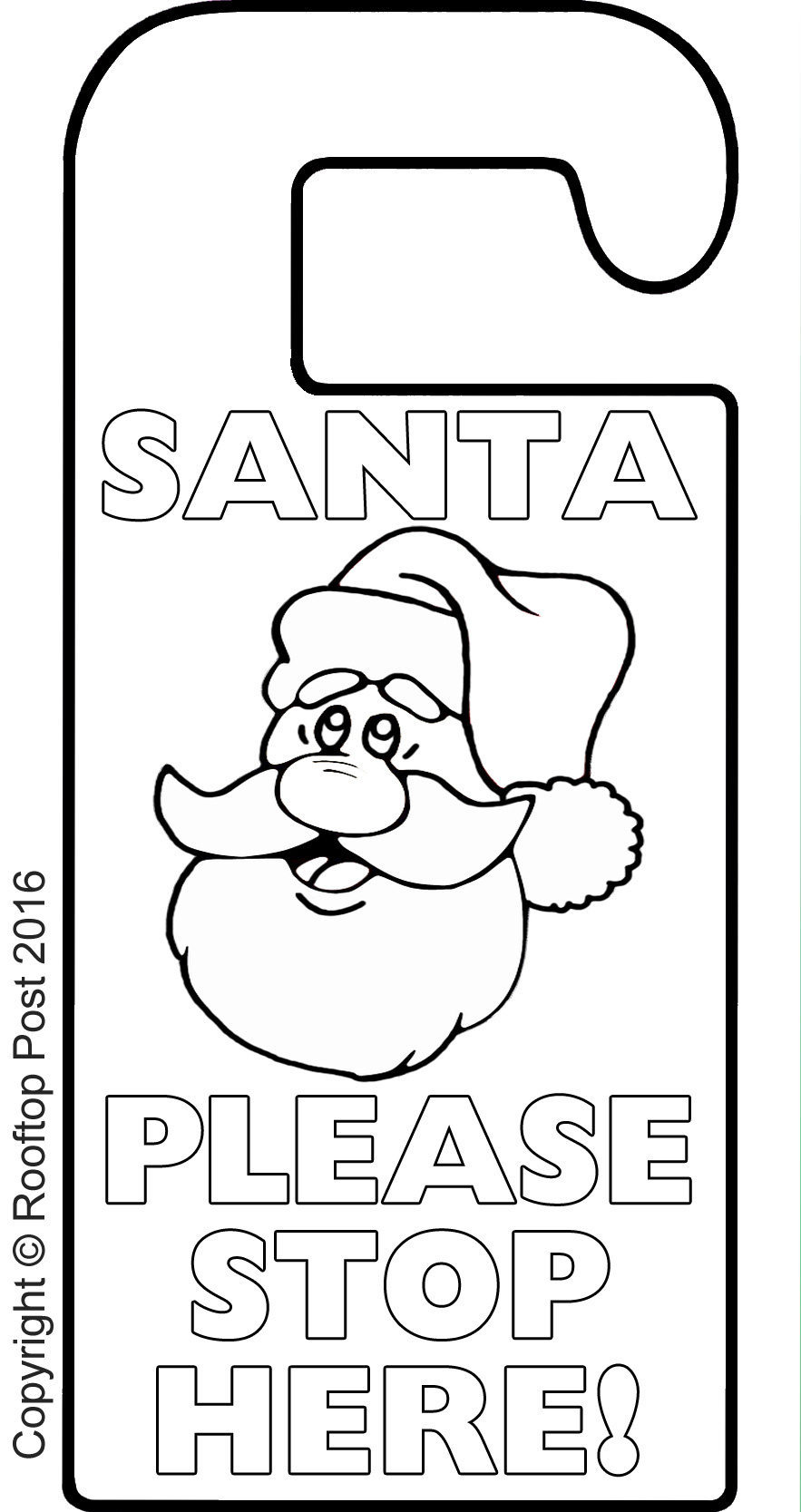 Christmas Eve Door Hanger To Colour In - Rooftop Post Printables intended for Christmas Door Hanger Template