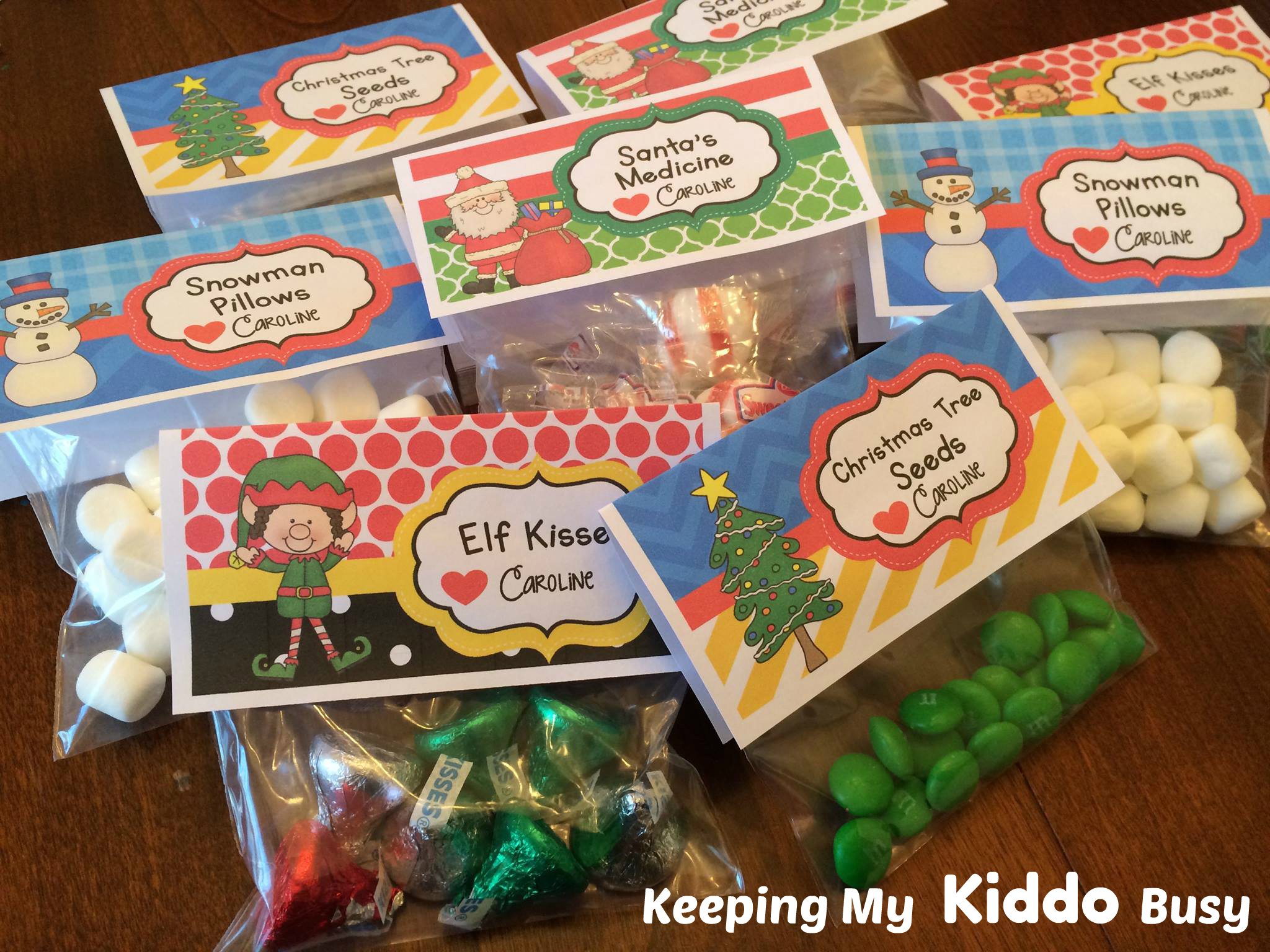 Christmas Favor Toppers {Free Printable} — Keeping My Kiddo Busy with Christmas Treat Bag Toppers Printable