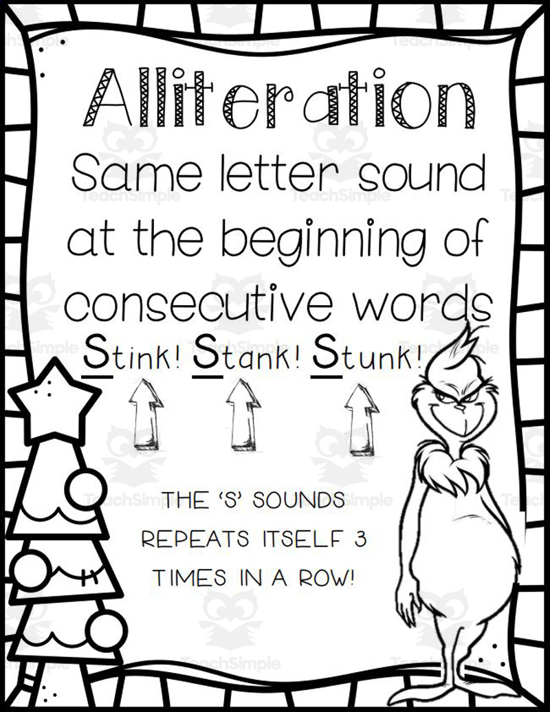 Christmas: Figurative Language Song with regard to Christmas Alliterations Worksheet