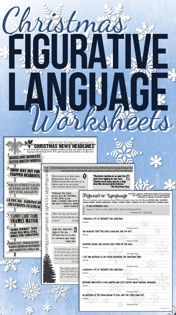 Christmas Figurative Language Worksheets within Christmas Figurative Language Worksheets