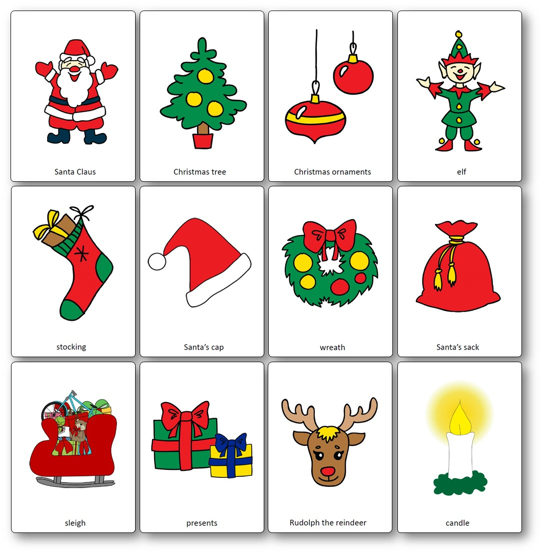 Christmas Flashcards - Free Printable Flashcards To Download regarding Christmas Vocabulary Cards Printable