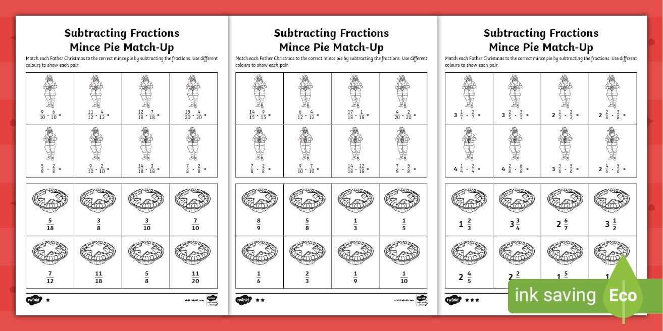 Christmas Fractions Worksheets pertaining to Christmas Fractions Worksheets