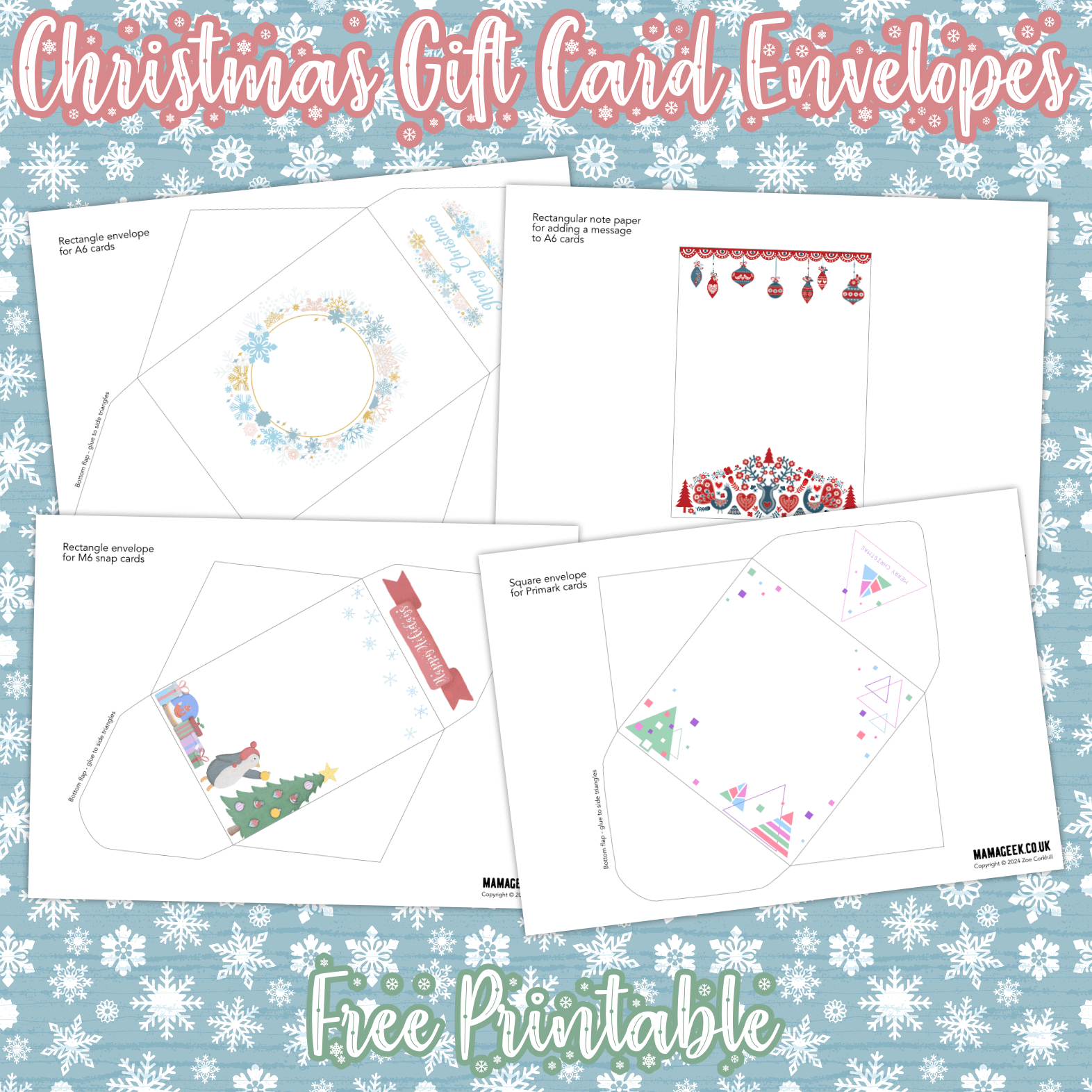 Christmas Gift Card Envelopes – Free Printable | Mama Geek intended for Christmas Gift Card Envelope Printable