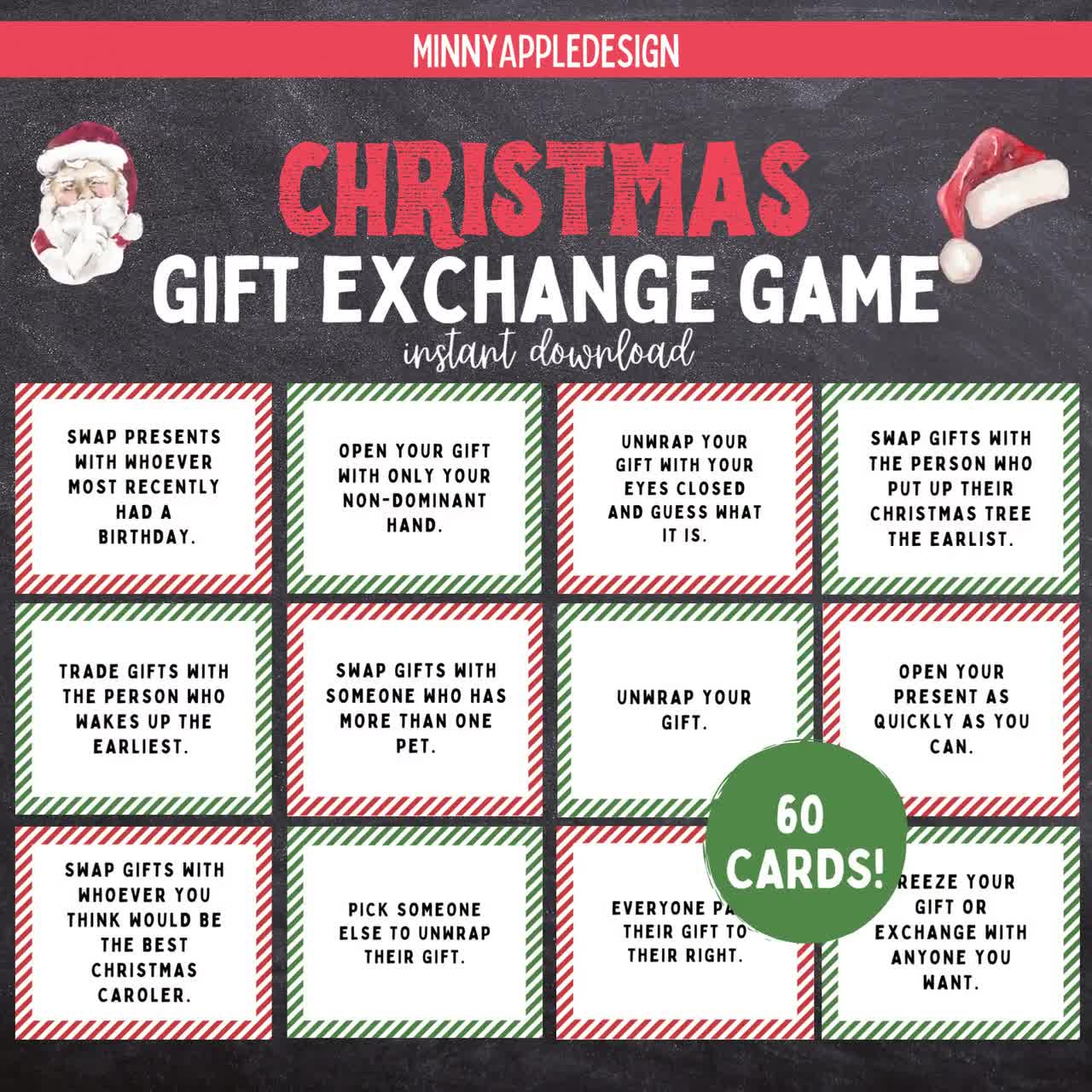 Christmas Gift Exchange Game | Printable Christmas Game | White Elephant  Gift Exchange Cards | Christmas Family Game | Christmas Party Game pertaining to Christmas Gift Exchange Printable