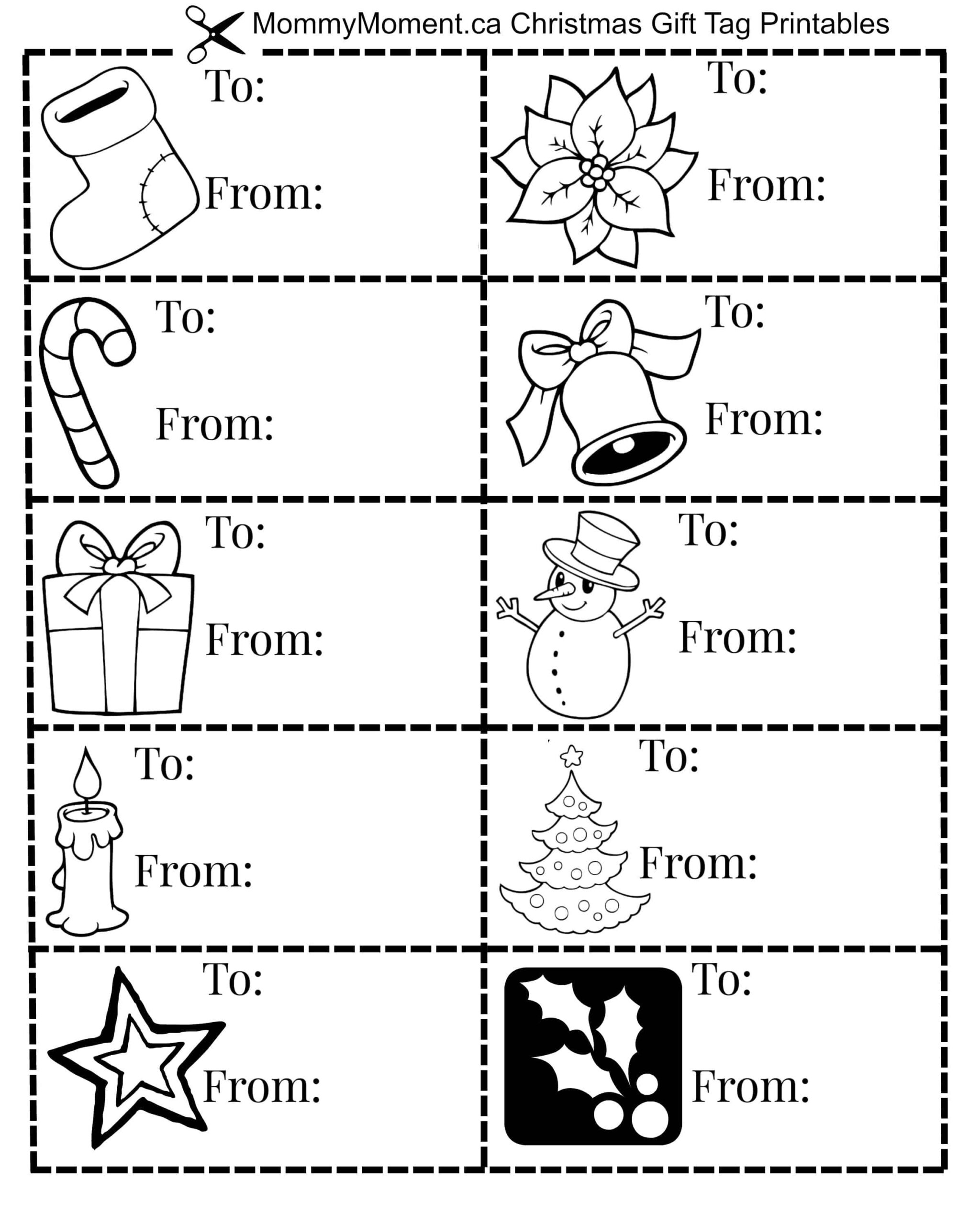 Christmas Gift Tag Printables - Mommy Moment with Christmas Gift Tags to Color Printable
