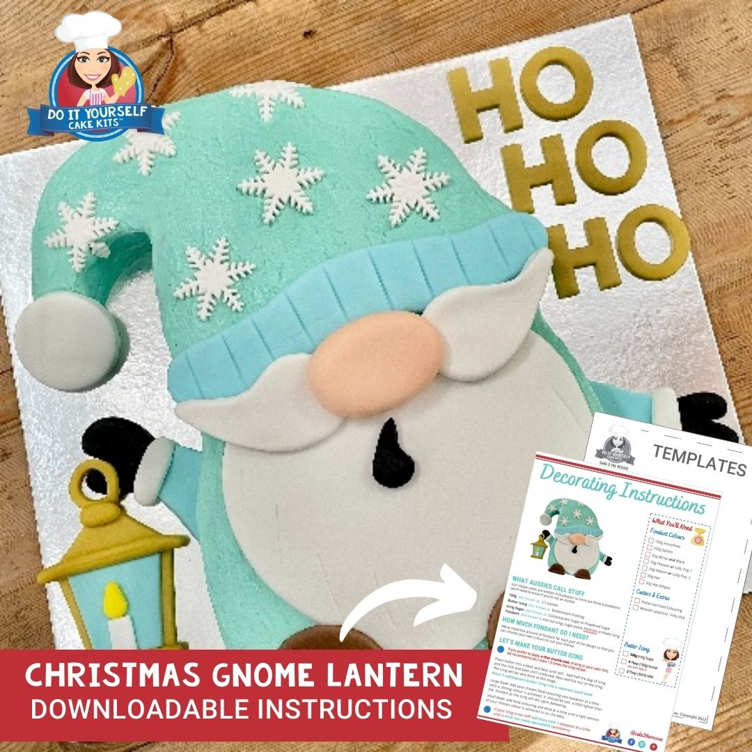 Christmas Gnome Cake | Printable Template Tutorial | With Lantern within Christmas Cake Templates Printable