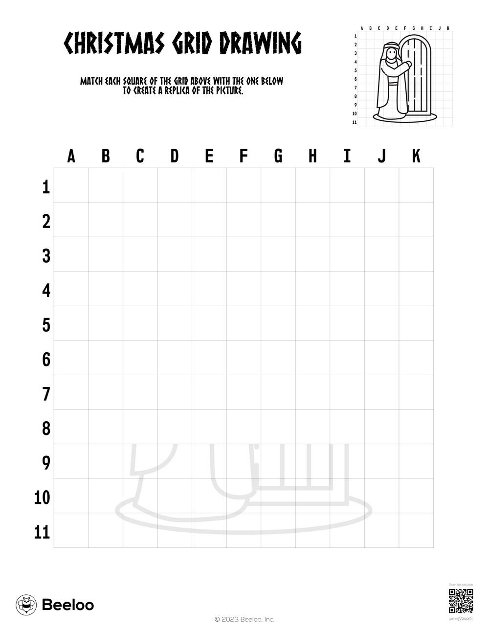 Christmas Grid Drawing • Beeloo Printable Crafts And Activities inside Christmas Grid Drawing Printable