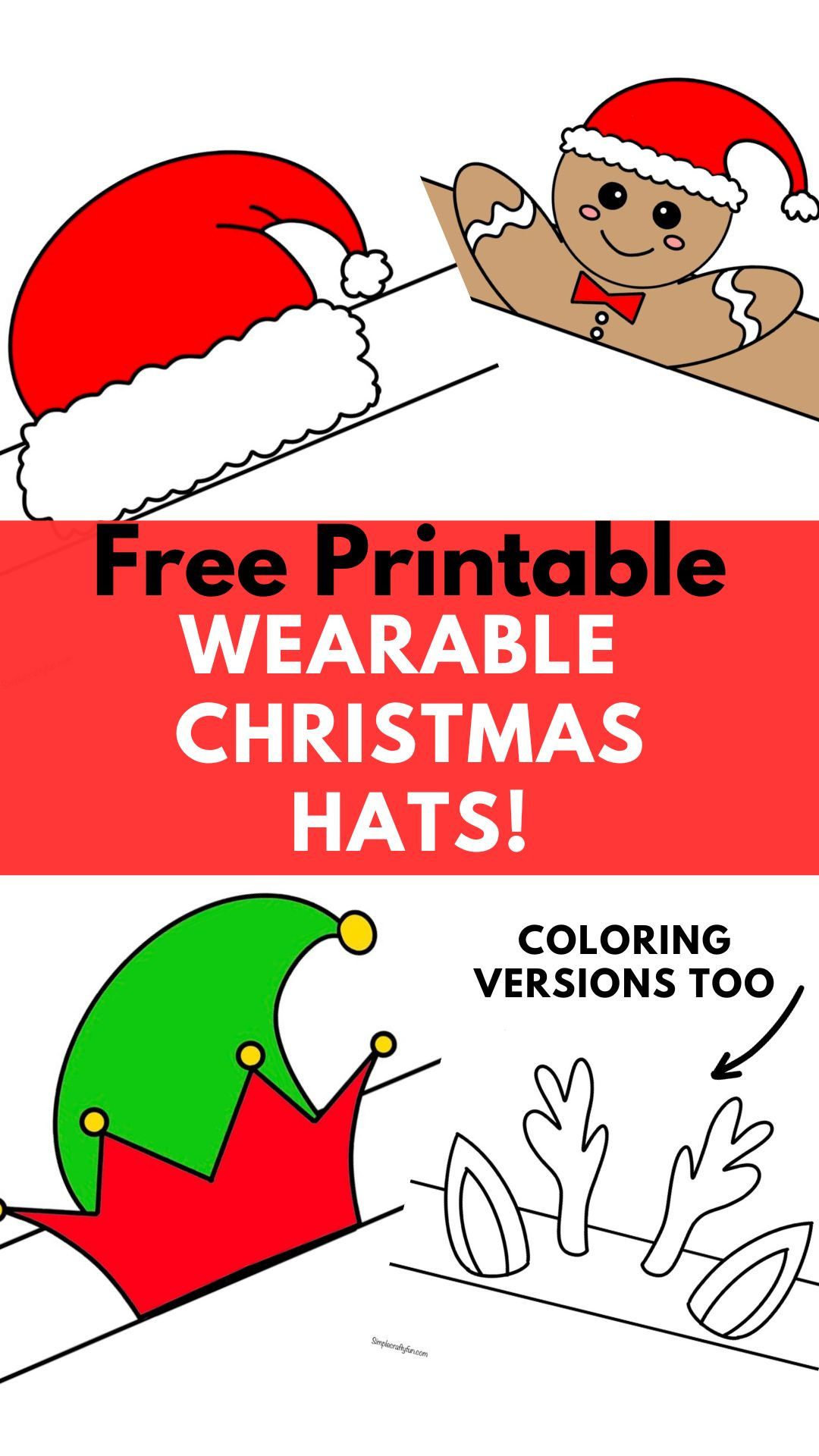 Christmas Hat Printable Crafts Free Printable - regarding Santa Claus Hat Printable