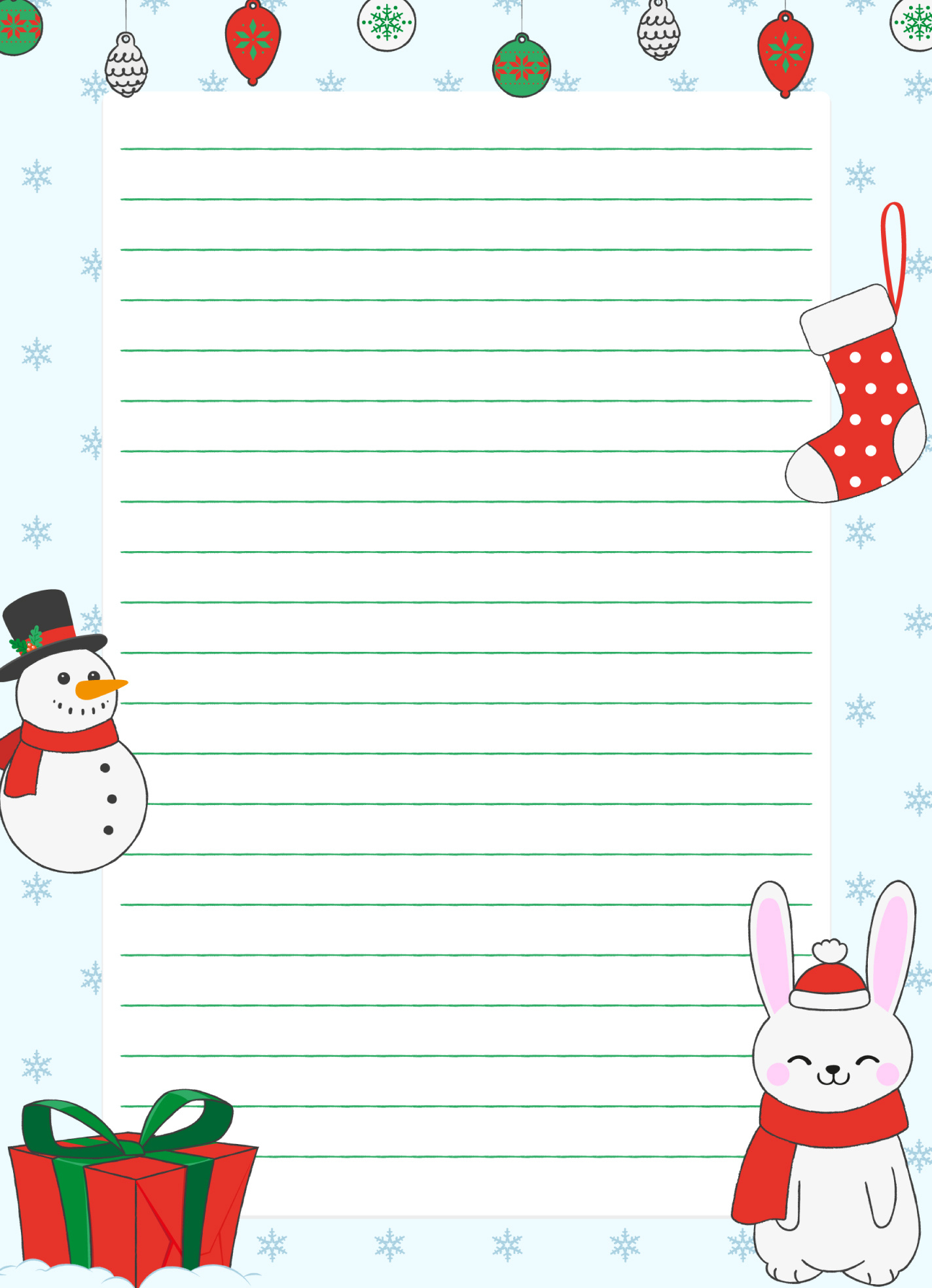Christmas Holiday Lined Paper Free Google Docs Template - Gdoc.io with regard to Template Free Printable Free Christmas Writing Paper