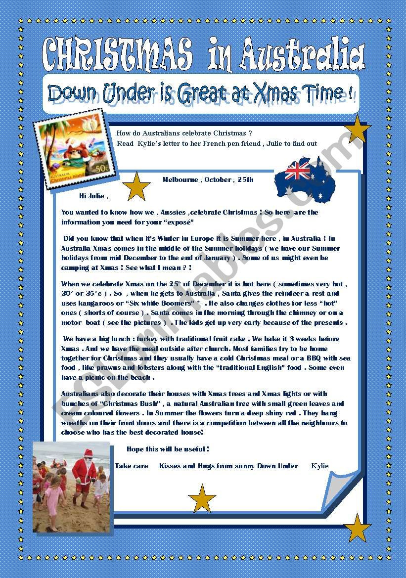 Christmas In Australia - Esl Worksheetikebana inside Christmas in Australia Worksheets