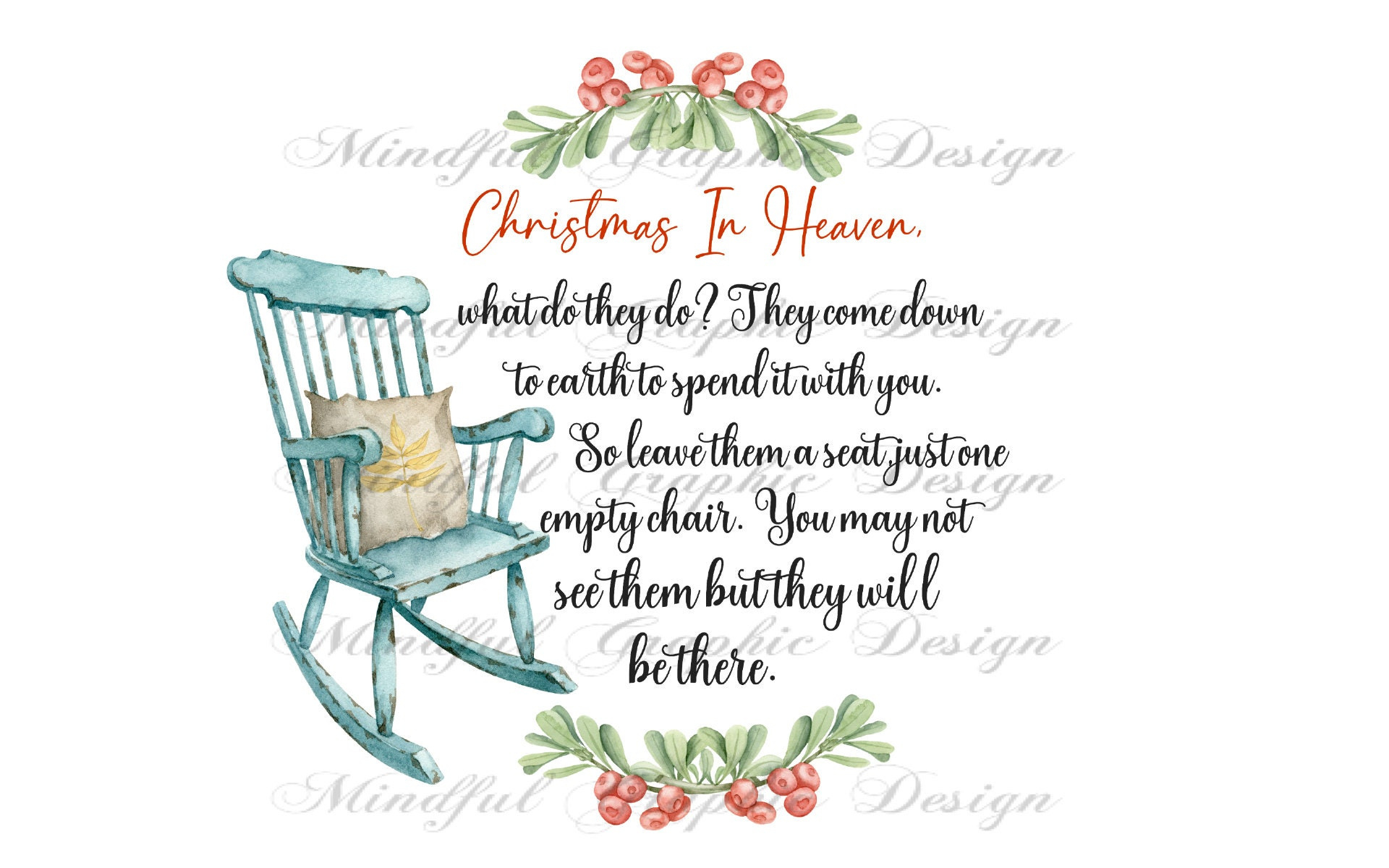 Christmas In Heaven Poem - Empty Chair Lantern Clipart (Digital in Christmas in Heaven Poem with Chair Printable